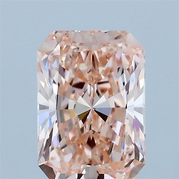 1.09 Carat Radiant Lab Grown Diamond, Fancy Intense Pink Color, VS1 Clarity