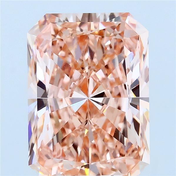 4.00 Carat Radiant Lab Grown Diamond, Fancy Intense Pink Color, VVS2 Clarity