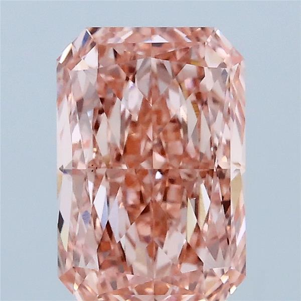 2.01 Carat Radiant Lab Grown Diamond, Fancy Vivid Pink Color, VS1 Clarity