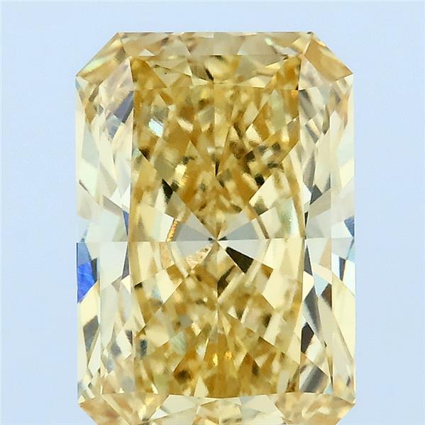 3.10 Carat Radiant Lab Grown Diamond, Fancy Vivid Yellow Color, VVS2 Clarity