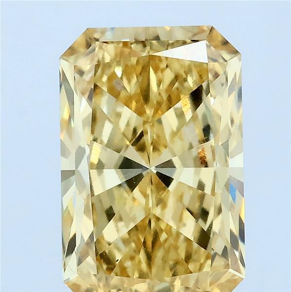 3.00 Carat Radiant Lab Grown Diamond, Fancy Intense Yellow Color, VS1 Clarity