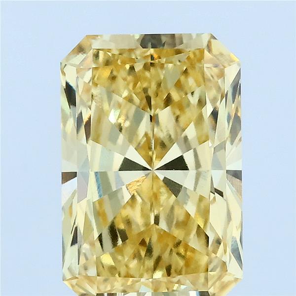 3.07 Carat Radiant Lab Grown Diamond, Fancy Intense Yellow Color, VVS2 Clarity