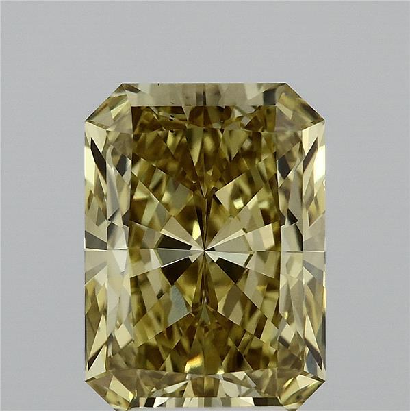 4.02 Carat Radiant Lab Grown Diamond, Fancy Intense Yellow Color, VS1 Clarity