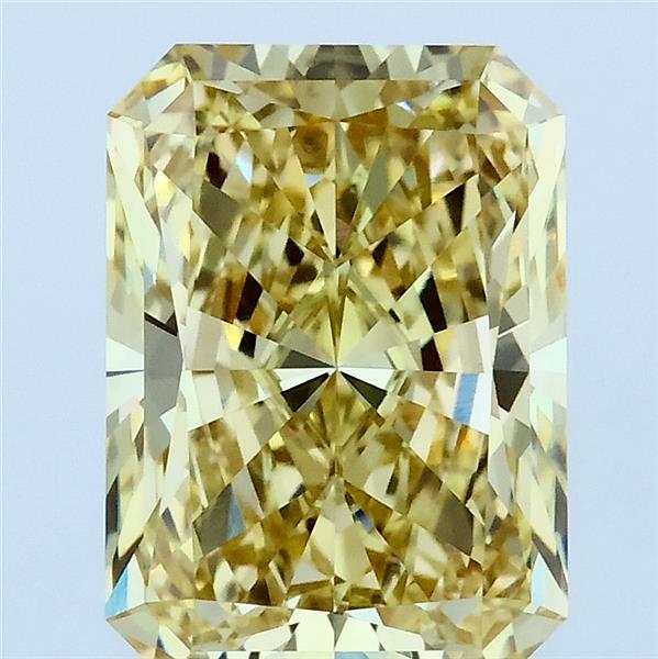 3.01 Carat Radiant Lab Grown Diamond, Fancy Intense Yellow Color, VS1 Clarity