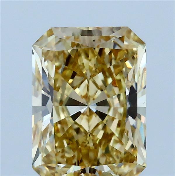 2.01 Carat Radiant Lab Grown Diamond, Fancy Yellow Color, VS2 Clarity