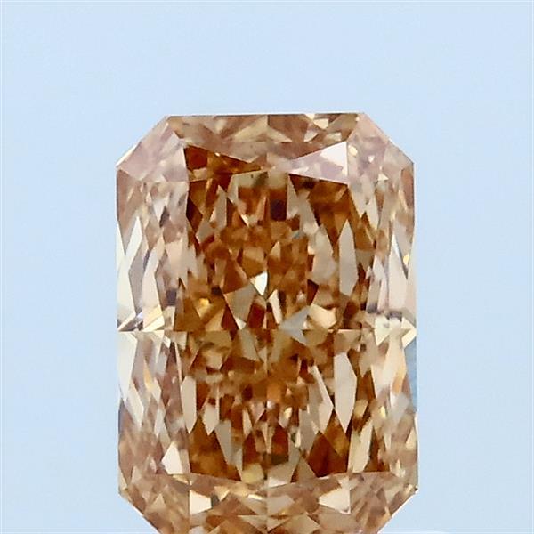 1.04 Carat Radiant Lab Grown Diamond, Fancy Brown Yellow Color, VVS2 Clarity