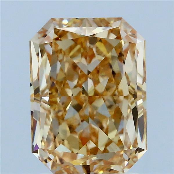 3.01 Carat Radiant Lab Grown Diamond, Fancy Yellow Color, VS1 Clarity