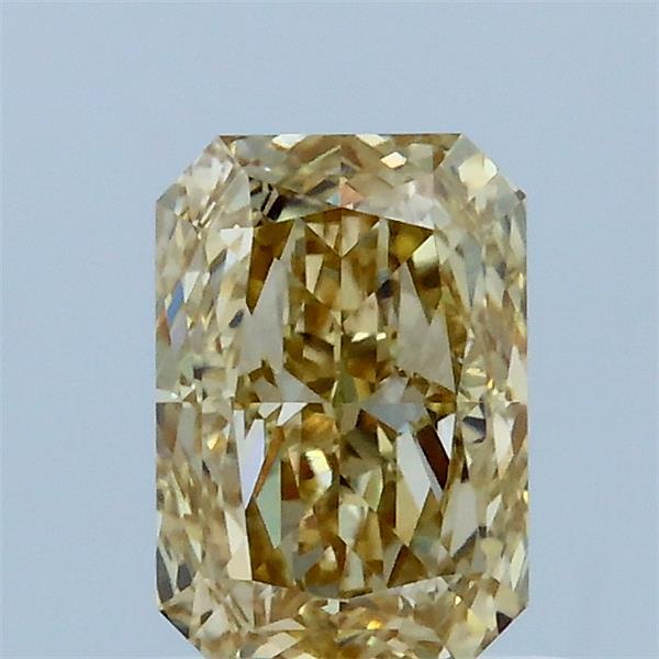 1.05 Carat Radiant Lab Grown Diamond, Fancy Yellow Color, VS1 Clarity