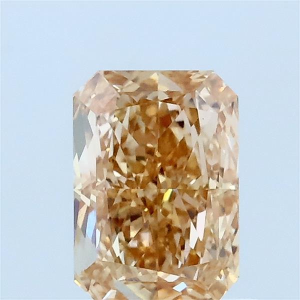 1.01 Carat Radiant Lab Grown Diamond, Fancy Brown Yellow Color, VVS2 Clarity
