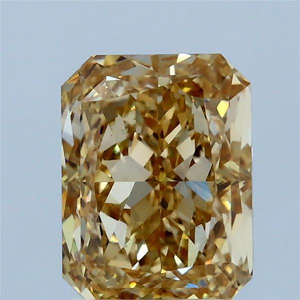 2.13 Carat Radiant Lab Grown Diamond, Fancy Brownish Yellow Color, VS1 Clarity