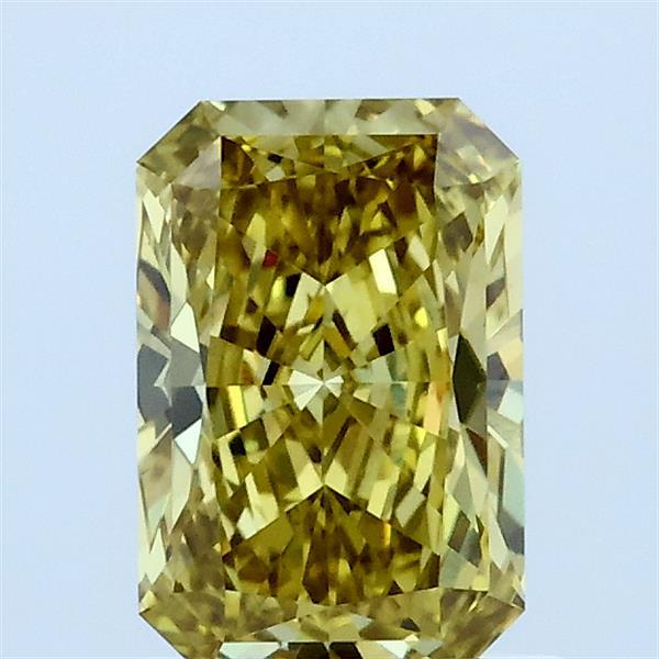 1.01 Carat Radiant Lab Grown Diamond, Fancy Intense Yellow Color, VS1 Clarity