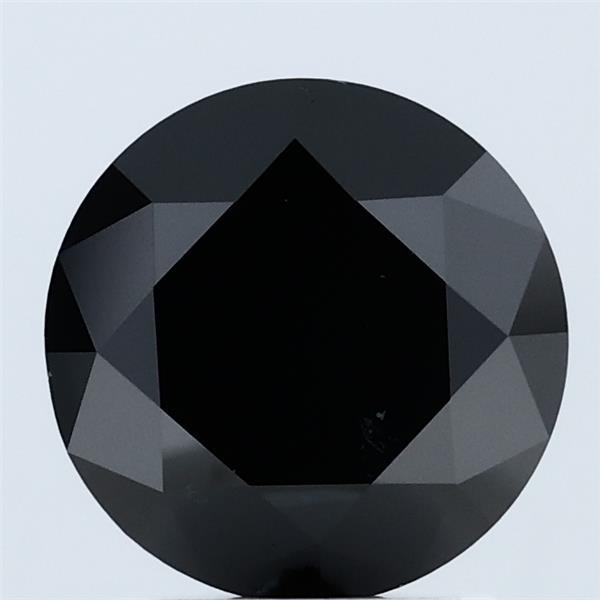 2.06 Carat Round Lab Grown Diamond, Fancy Black Color