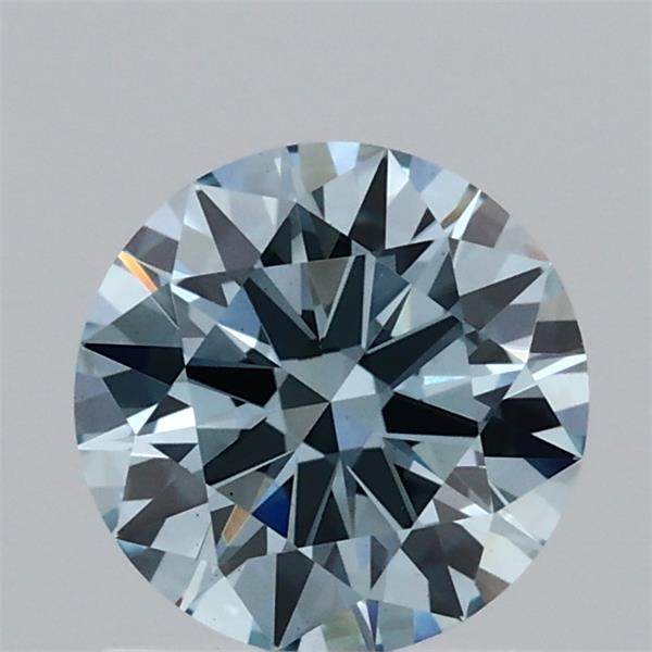 1.05 Carat Round Lab Grown Diamond, Excellent Cut, Fancy Intense Blue Color, VS2 Clarity