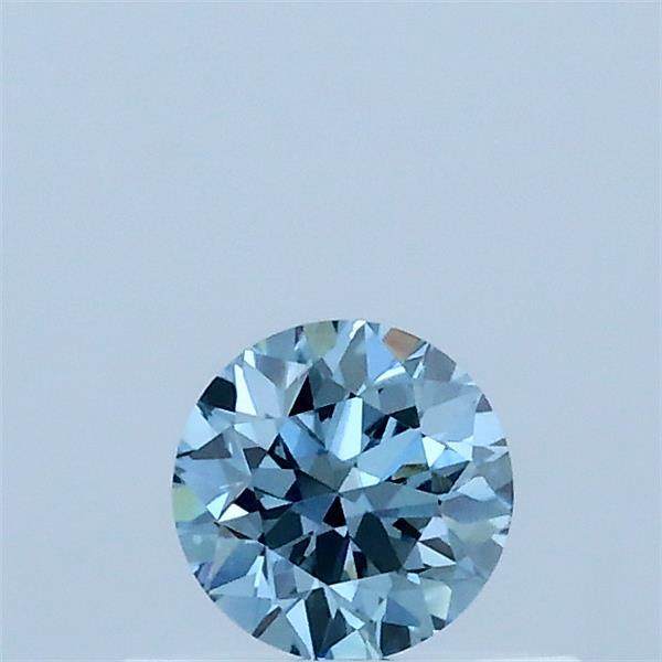 0.33 Carat Round Lab Grown Diamond, Very Good Cut, Fancy Vivid Blue Color, VS1 Clarity