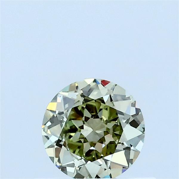 0.36 Carat Round Lab Grown Diamond, Fancy Vivid Green Color, VS1 Clarity