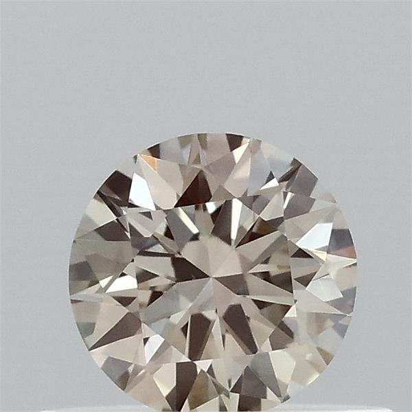 0.37 Carat Round Lab Grown Diamond, Ideal Cut, Light Yellowish Green Color, VVS1 Clarity