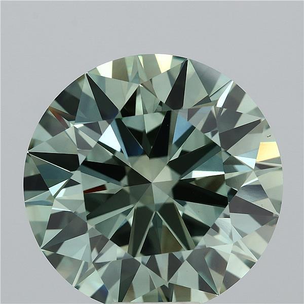 12.76 Carat Round Lab Grown Diamond, Ideal Cut, Fancy Vivid Green Color, VS1 Clarity
