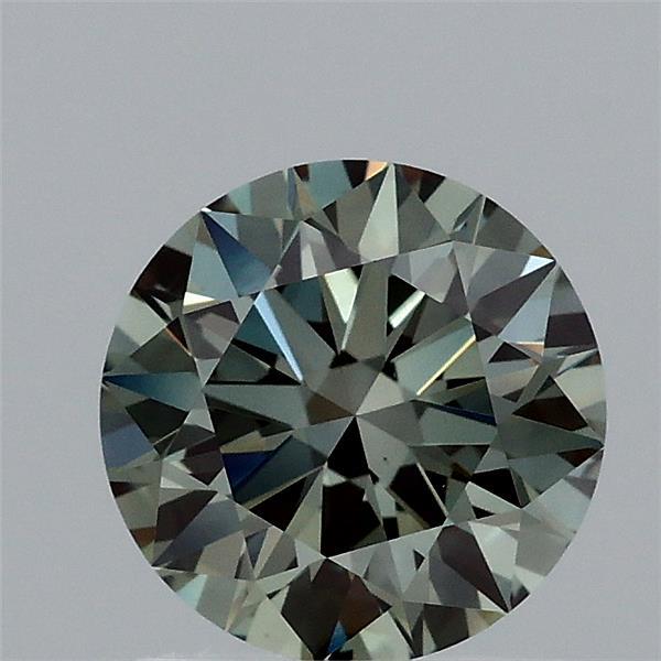 1.21 Carat Round Lab Grown Diamond, Ideal Cut, Fancy Vivid Green Color, VS1 Clarity