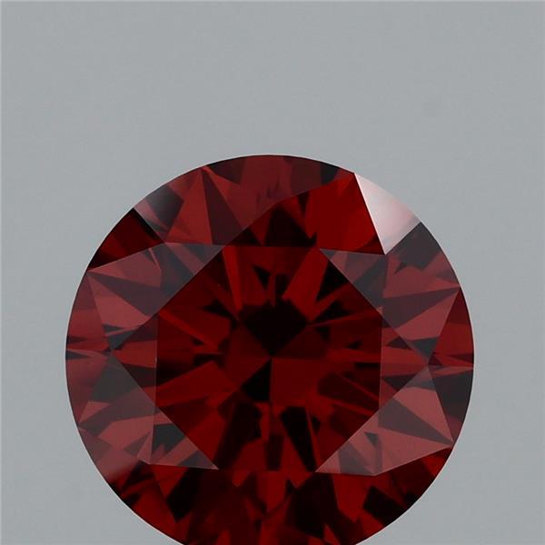 2.09 Carat Round Lab Grown Diamond, Ideal Cut, Fancy Deep Orange Color, VVS2 Clarity