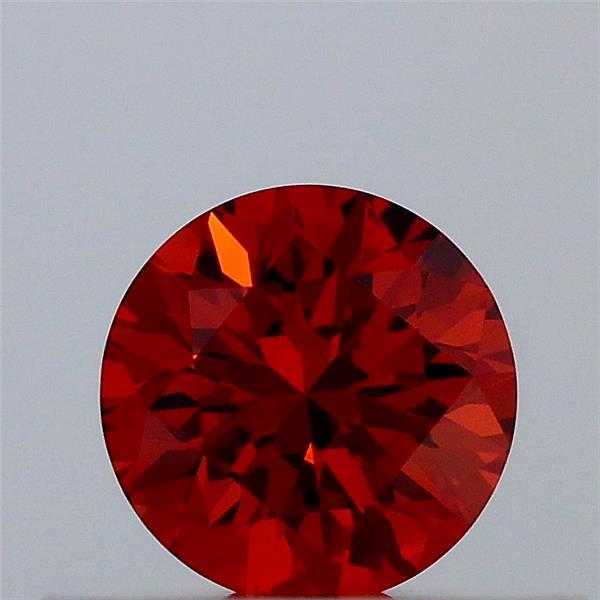 0.38 Carat Round Lab Grown Diamond, Very Good Cut, Fancy Vivid Orange Color, VVS2 Clarity