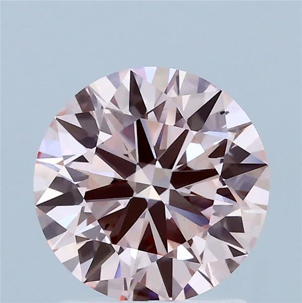 1.51 Carat Round Lab Grown Diamond, Ideal Cut, Fancy Intense Pink Color, VS2 Clarity