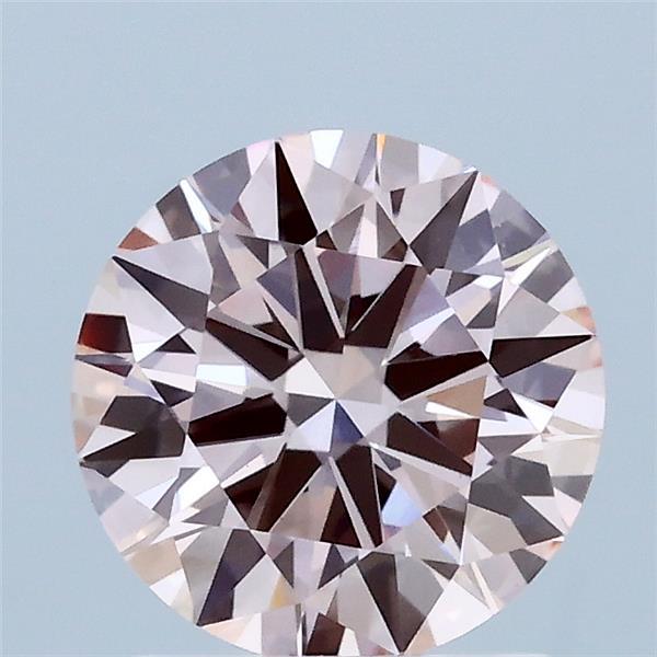 1.51 Carat Round Lab Grown Diamond, Excellent Cut, Fancy Intense Pink Color, VS1 Clarity