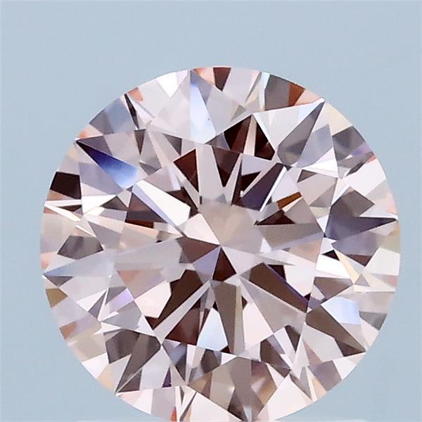 1.41 Carat Round Lab Grown Diamond, Ideal Cut, Fancy Intense Pink Color, VVS2 Clarity