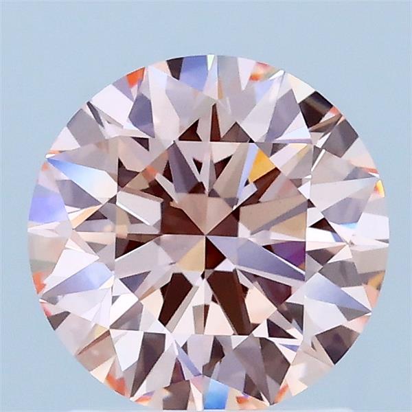 1.51 Carat Round Lab Grown Diamond, Ideal Cut, Fancy Intense Pink Color, VVS2 Clarity