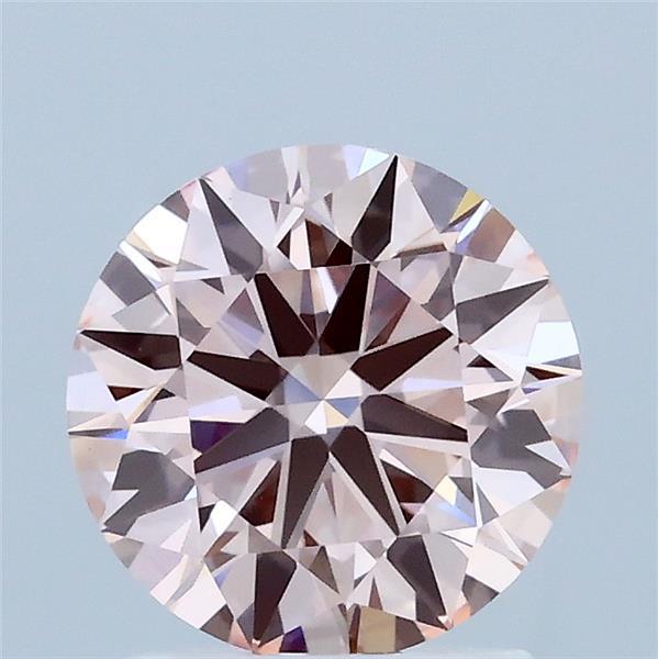 1.50 Carat Round Lab Grown Diamond, Ideal Cut, Fancy Intense Pink Color, VVS2 Clarity