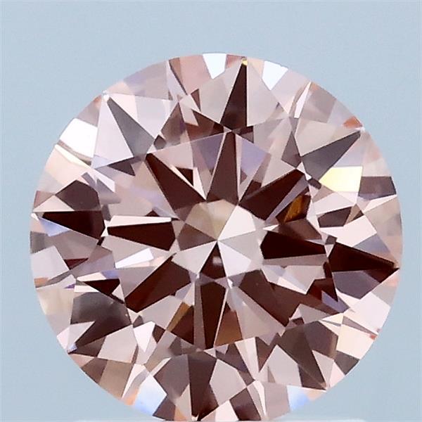 1.50 Carat Round Lab Grown Diamond, Very Good Cut, Fancy Vivid Pink Color, VS1 Clarity