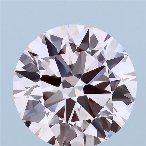 3.75 Carat Round Lab Grown Diamond, Ideal Cut, Fancy Intense Pink Color, VVS2 Clarity