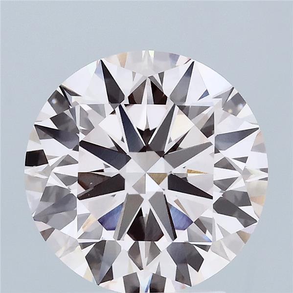 3.00 Carat Round Lab Grown Diamond, Ideal Cut, Fancy Intense Pink Color, VVS2 Clarity