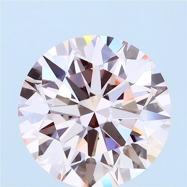 3.00 Carat Round Lab Grown Diamond, Ideal Cut, Fancy Intense Pink Color, VVS2 Clarity