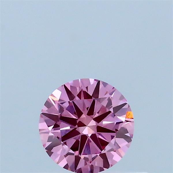 0.32 Carat Round Lab Grown Diamond, Excellent Cut, Fancy Vivid Pink Color, VVS2 Clarity