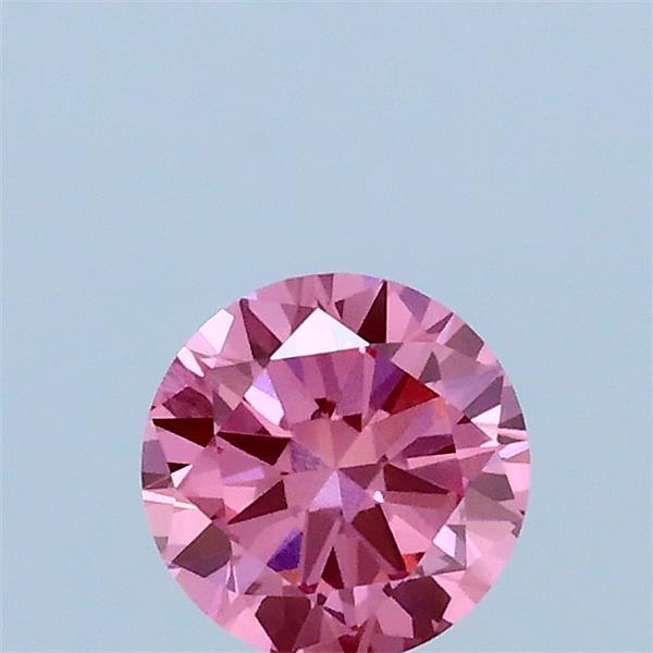 0.50 Carat Round Lab Grown Diamond, Very Good Cut, Fancy Vivid Pink Color, VVS2 Clarity