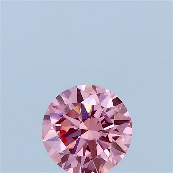 0.32 Carat Round Lab Grown Diamond, Excellent Cut, Fancy Vivid Pink Color, VS1 Clarity