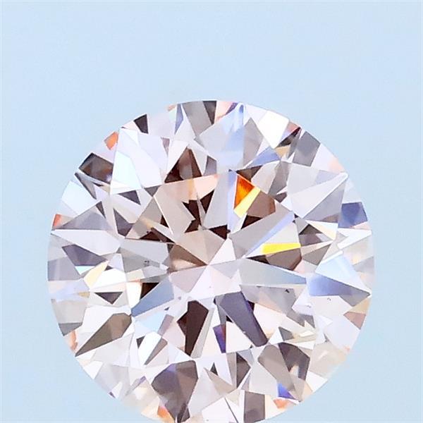1.07 Carat Round Lab Grown Diamond, Ideal Cut, Fancy Intense Pink Color, VS1 Clarity