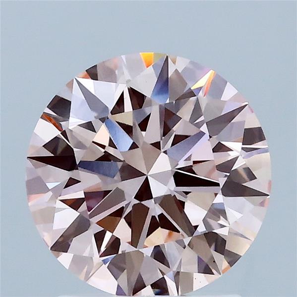 1.80 Carat Round Lab Grown Diamond, Ideal Cut, Fancy Intense Pink Color, VS1 Clarity