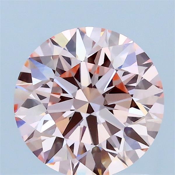 1.50 Carat Round Lab Grown Diamond, Excellent Cut, Fancy Intense Pink Color, VVS2 Clarity