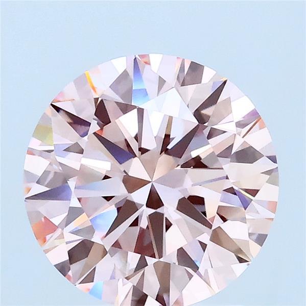 2.00 Carat Round Lab Grown Diamond, Excellent Cut, Fancy Intense Pink Color, VVS2 Clarity