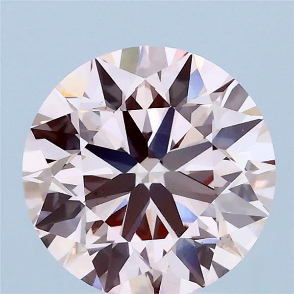 1.99 Carat Round Lab Grown Diamond, Ideal Cut, Fancy Intense Pink Color, VS1 Clarity