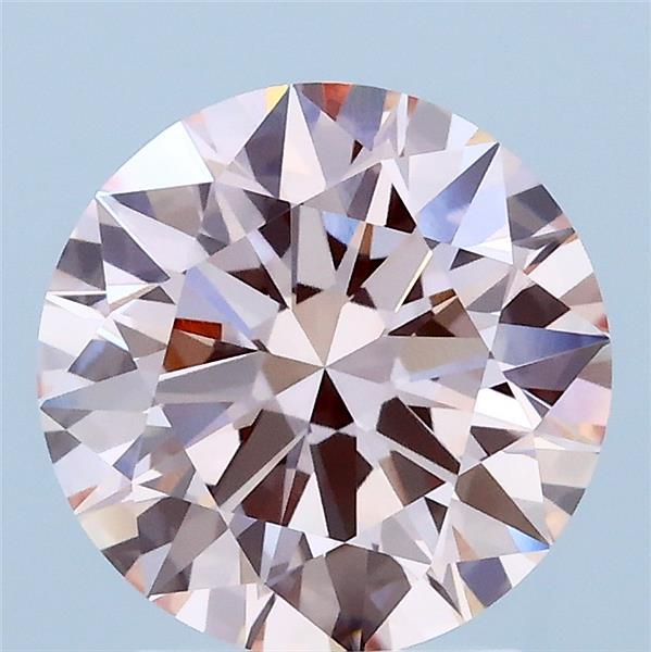 2.39 Carat Round Lab Grown Diamond, Ideal Cut, Fancy Intense Pink Color, VVS2 Clarity