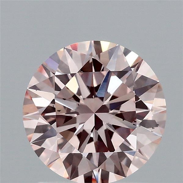 1.53 Carat Round Lab Grown Diamond, Ideal Cut, Fancy Intense Pink Color, VS2 Clarity