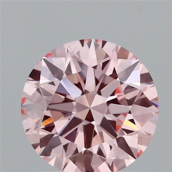 1.94 Carat Round Lab Grown Diamond, Ideal Cut, Fancy Vivid Pink Color, VVS2 Clarity