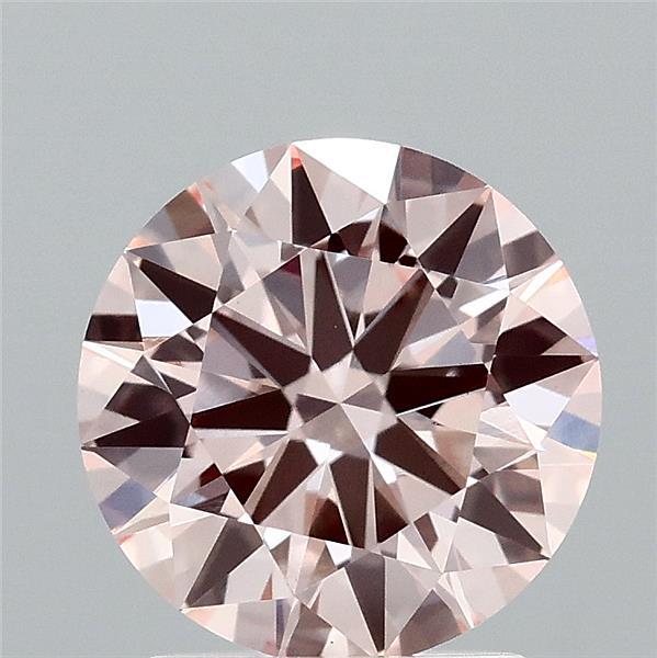 1.94 Carat Round Lab Grown Diamond, Excellent Cut, Fancy Pink Color, VS1 Clarity