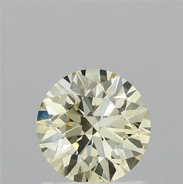 1.00 Carat Round Lab Grown Diamond, Excellent Cut, Fancy Yellow Color, VVS2 Clarity