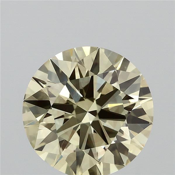 3.07 Carat Round Lab Grown Diamond, Ideal Cut, Fancy Intense Yellow Color, VS2 Clarity
