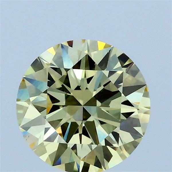 1.06 Carat Round Lab Grown Diamond, Excellent Cut, Fancy Yellow Color, VS1 Clarity
