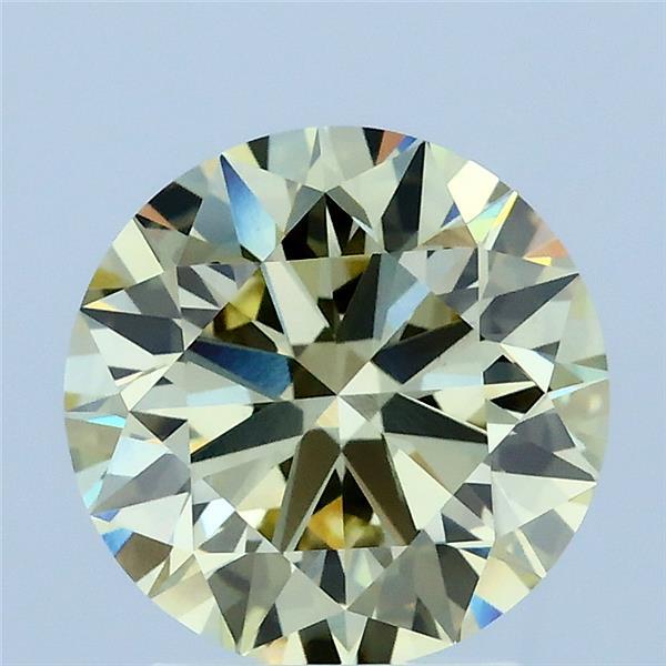 2.42 Carat Round Lab Grown Diamond, Ideal Cut, Fancy Light Yellow Color, VS1 Clarity