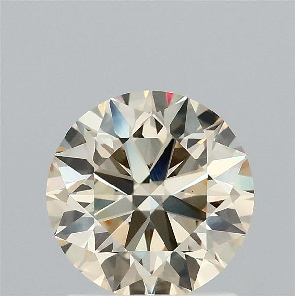 1.43 Carat Round Lab Grown Diamond, Excellent Cut, Fancy Light Yellow Color, VVS2 Clarity